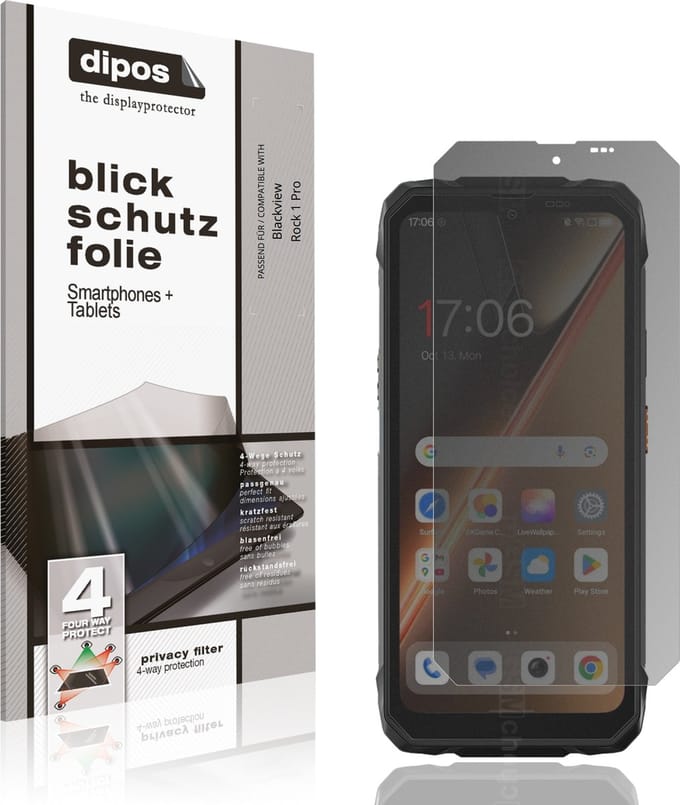 dipos – Matte Privacy Screenprotector geschikt voor Blackview Rock 1 Pro | Anti-Spy Beschermfolie