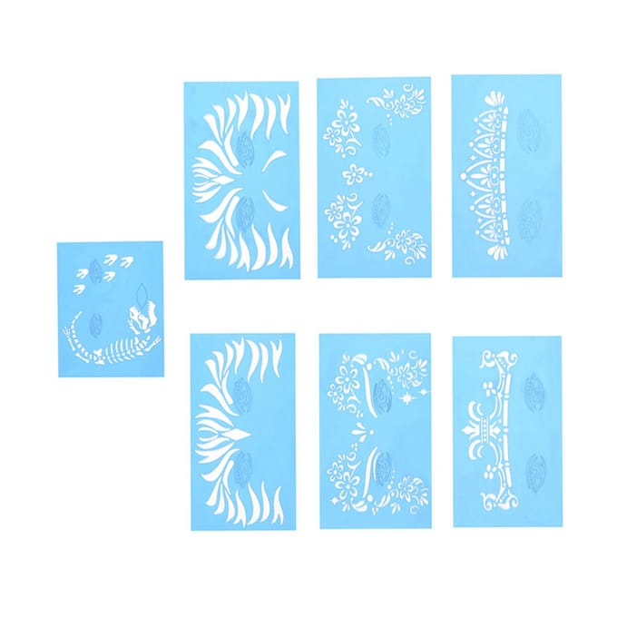 7-delige set Herbruikbare Gezichtsschilder Stencil Body Painting Sjabloon Gezichts Make-up Tattoo Ontwerp Tools white