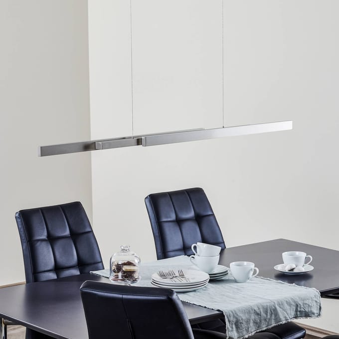 Knapstein LED hanglamp Lara, 134 cm, uittrekbaar, nikkel