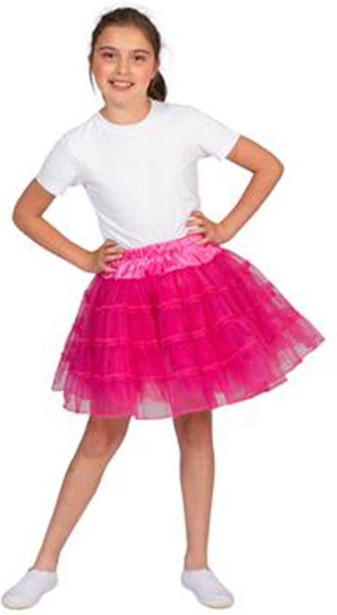 Roze/Fuchsia tule rok Sterre kinderen