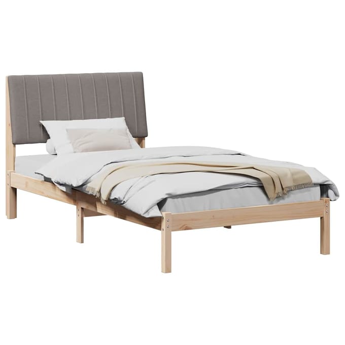 vidaXL - Bedframe - met - hoofdeinde - Bruin - 100 - x - 200 - cm - Massief - grenenhout