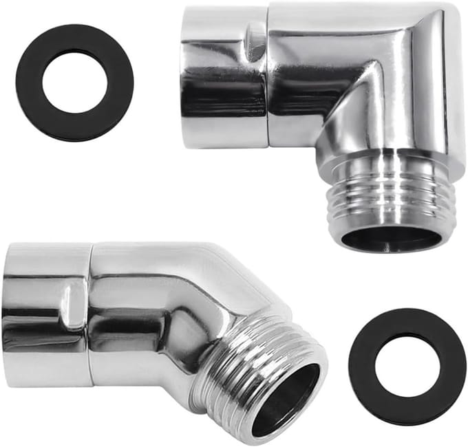 Adattatore voor Douchekop met 90°/135° Hoek, Messing Conector met Rubber O-ring voor Douchestang