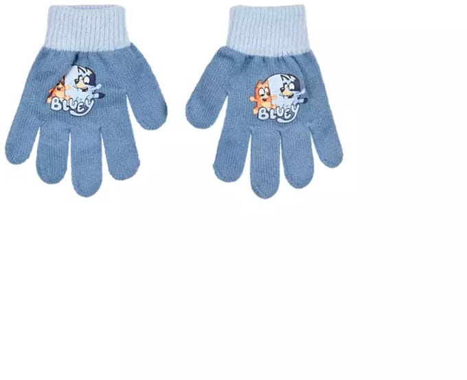 Bluey Handschoenen Kinderen – Grijs/Blauw met Bluey Afbeelding – 3-6 Jaar