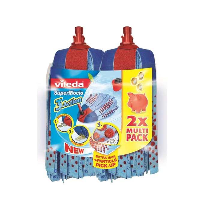 Vileda Vervanging SuperMocio 3 Action - Navulling voor de Vileda SuperMocio - 2 stuks