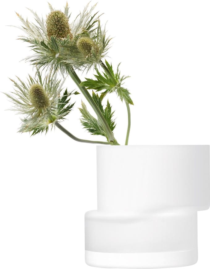 L.S.A. - Tier Kandelaar met Kaars 13,5 cm - Glas - Wit -