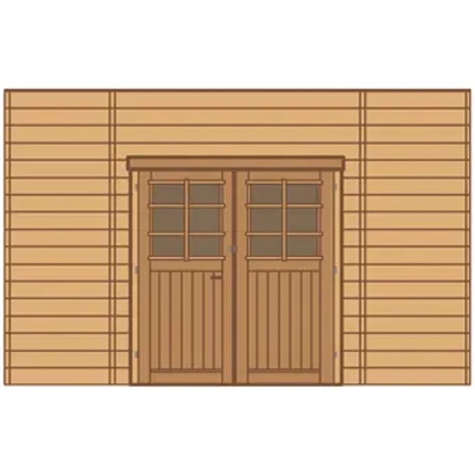 Solid Voorwand Dubbele Deur Gecentreerd Hout 390cm