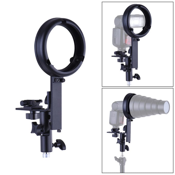 Speedlite Flitsbevestiging Met Bowens Mount Adapter Voor Softbox Paraplu Snoot black