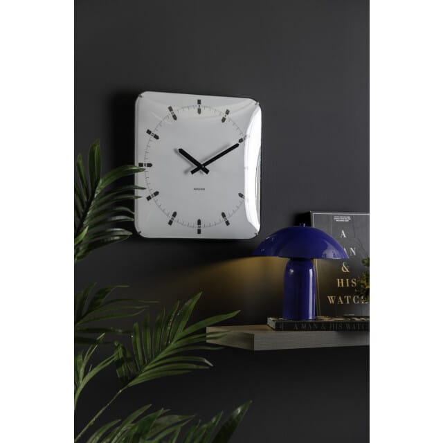 Karlsson - Wandklok Sucinto Dome Vierkant - Wit