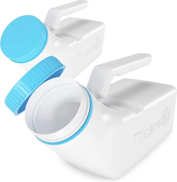 Lichtgevend Urinoir voor Mannen - 1000ml Dikke Plastieken Draagbare Plasfles (2-Pack)