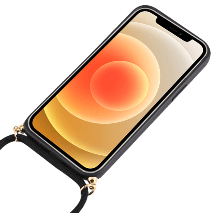 Mocaa iPhone 12 Pro Max Telefoonhoesje met Koord Zwart