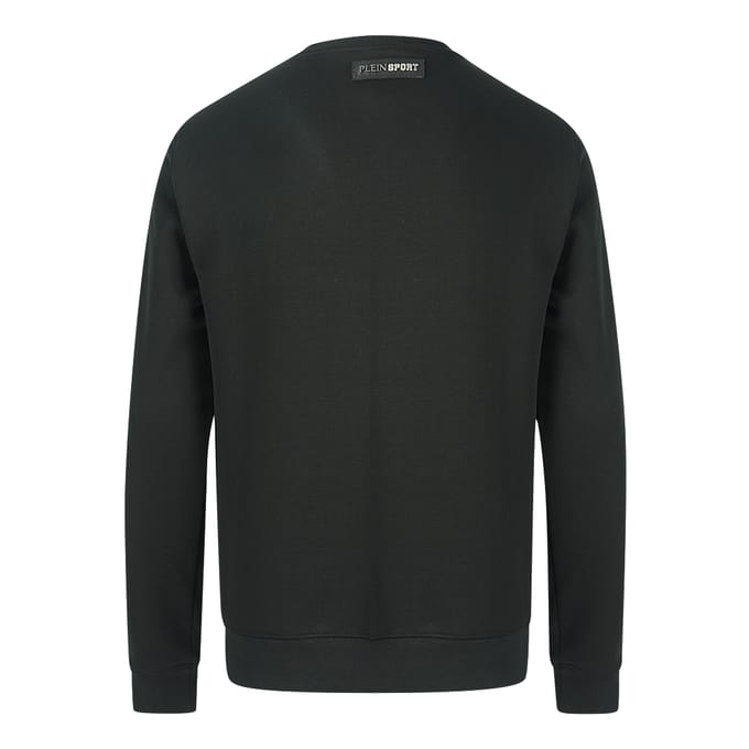 Philipp Plein Sport Gouden Logo Zwarte Trui