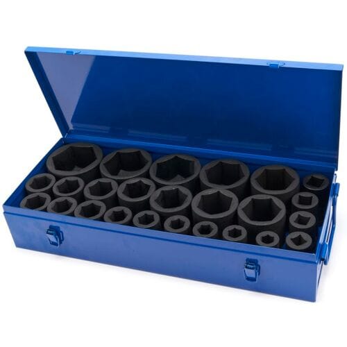 HBM krachtdoppenset zeskant 1 inch, 17 - 75 mm, 25-delig