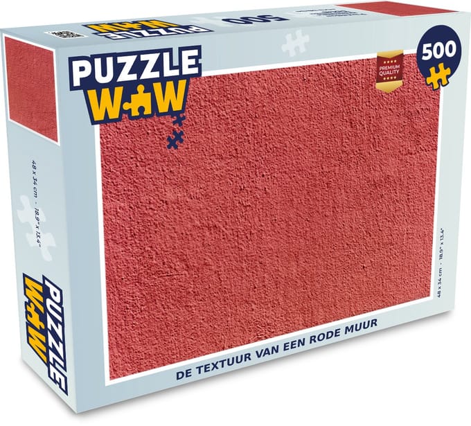 Puzzel Beton - Muur - Rood - Legpuzzel - Puzzel 500 stukjes