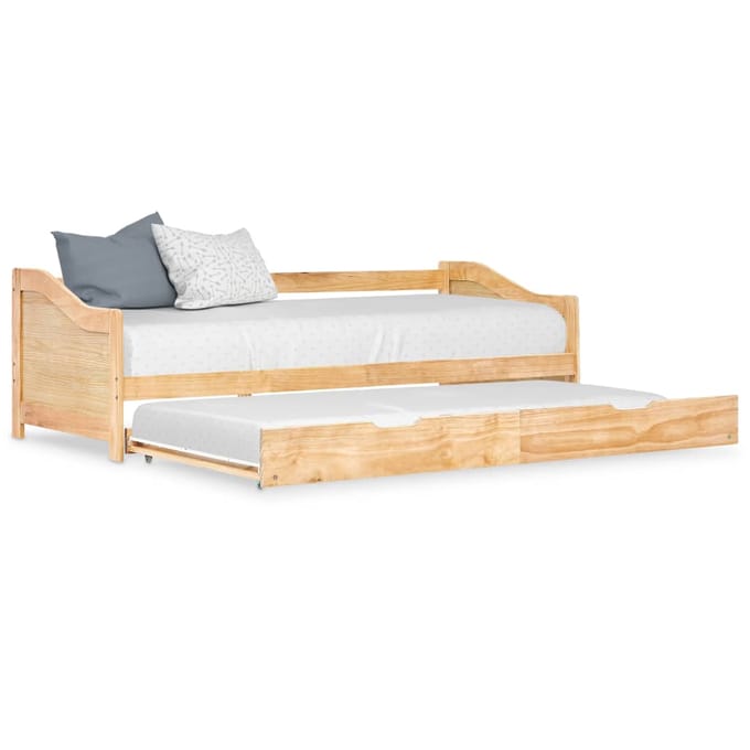 vidaXL - Bedbank - uittrekbaar - grenenhout - 90x200 - cm