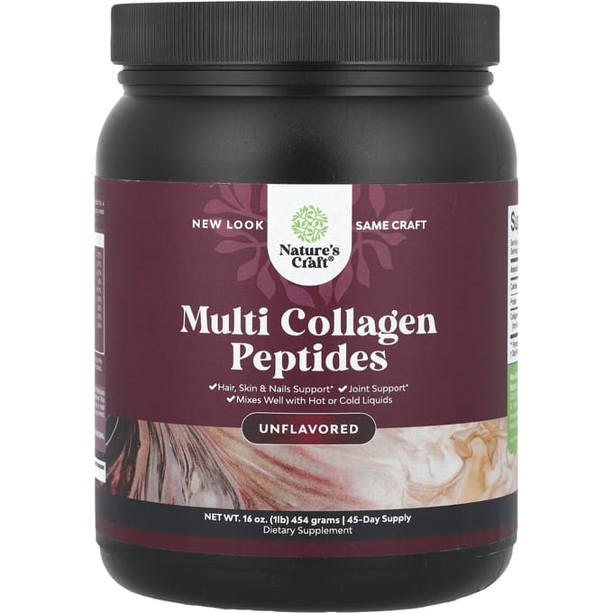 Nature's Craft, Multi Collageen Peptiden, Ongezoet, 16 oz (454 gr)