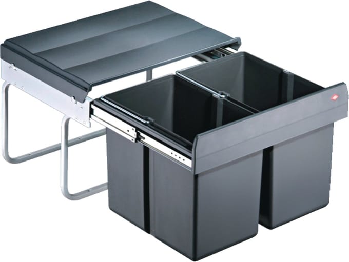 WESCO - Double Shorty Smart - 2 x 15 Liter - Ondiepe inbouw in kast - Ideaal in combinatie met Quookervat