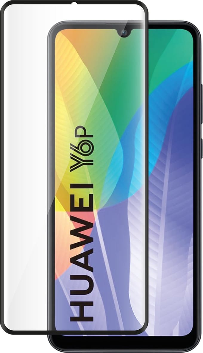 Bigben Connected, Screenprotector geschikt voor Huawei Y6P - Anti-Fingerprint 2.5D, Transparant zwart