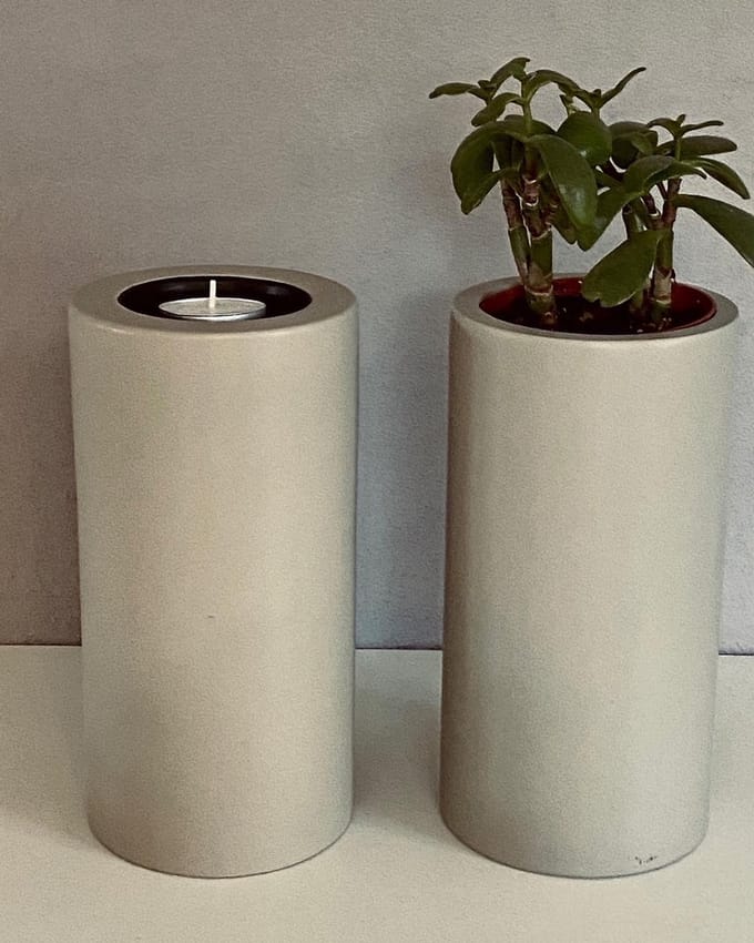 Waxinehouder - Bob Bijzonder Binnenhuisaccessoires - Beige