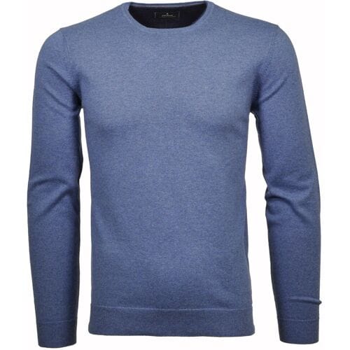 Ragman Trui Supersoft Knit Pullover Knitted Elbow Patches Duivenblauw / male