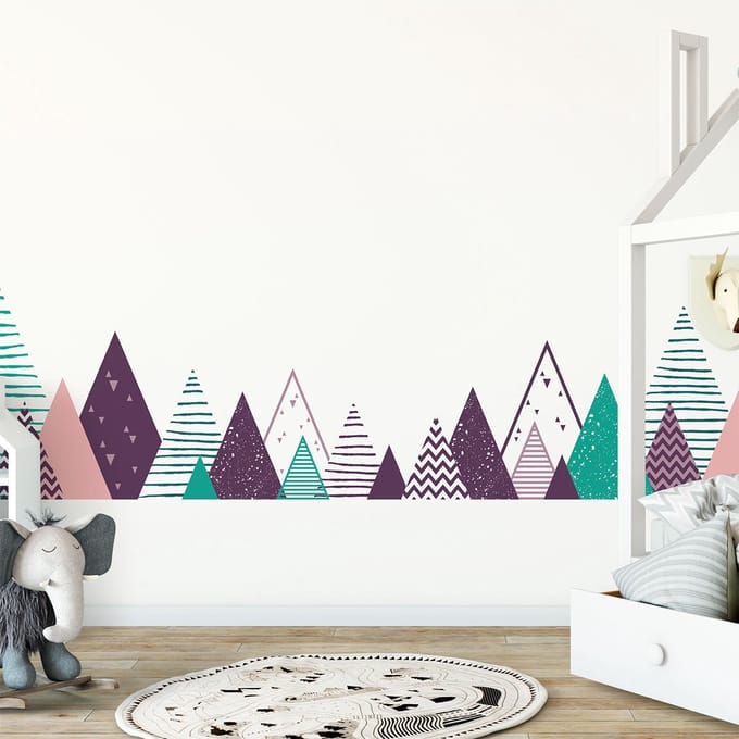 Kinderstickers van Scandinavische bergen, ontwerp van Madoka, 60 x 100 cm