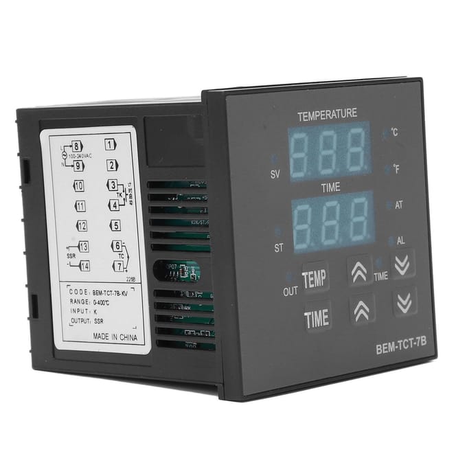 BERM Temperatuurregelaar Hittepers Machine Thermostaat Geïntegreerd Digitaal Display 100~240V gray