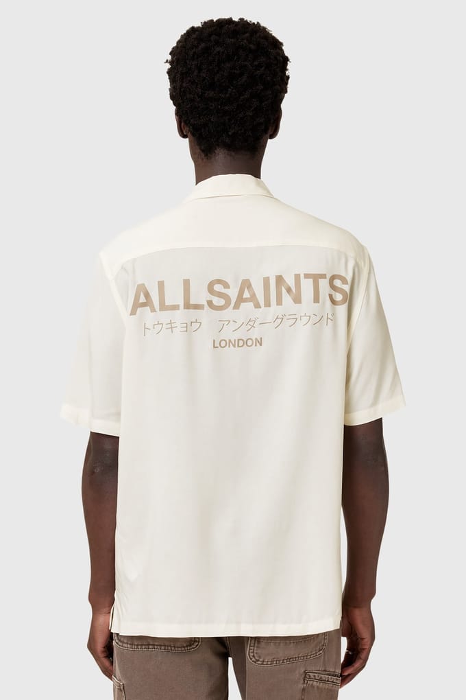 AllSaints Underground Ss Shirt Sapped White Maat: S | Casual Overhemden Outlet | Heren | Wit