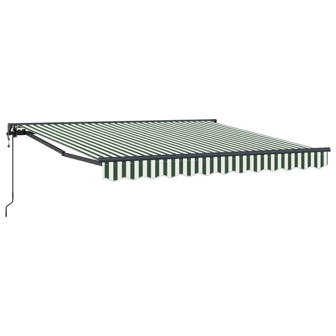 vidaXL Zijde Frame Groen en Wit 300 x 250 cm Polyester met PU-coating