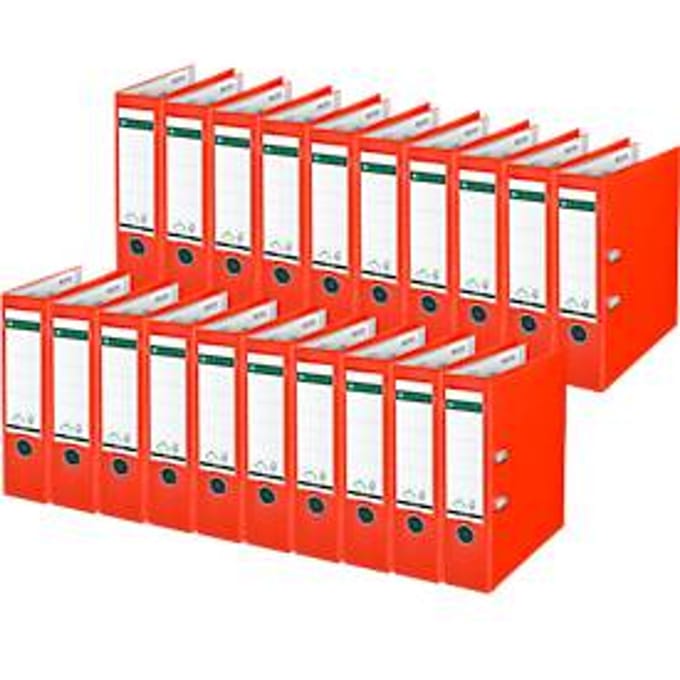 LEITZ® Map 1010, DIN A4, rugbreedte 80 mm, 20 stuks, licht rood