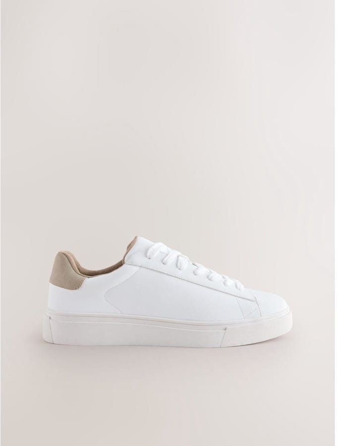 Next - Heren - Lange smart-casual sneakers - Wit
