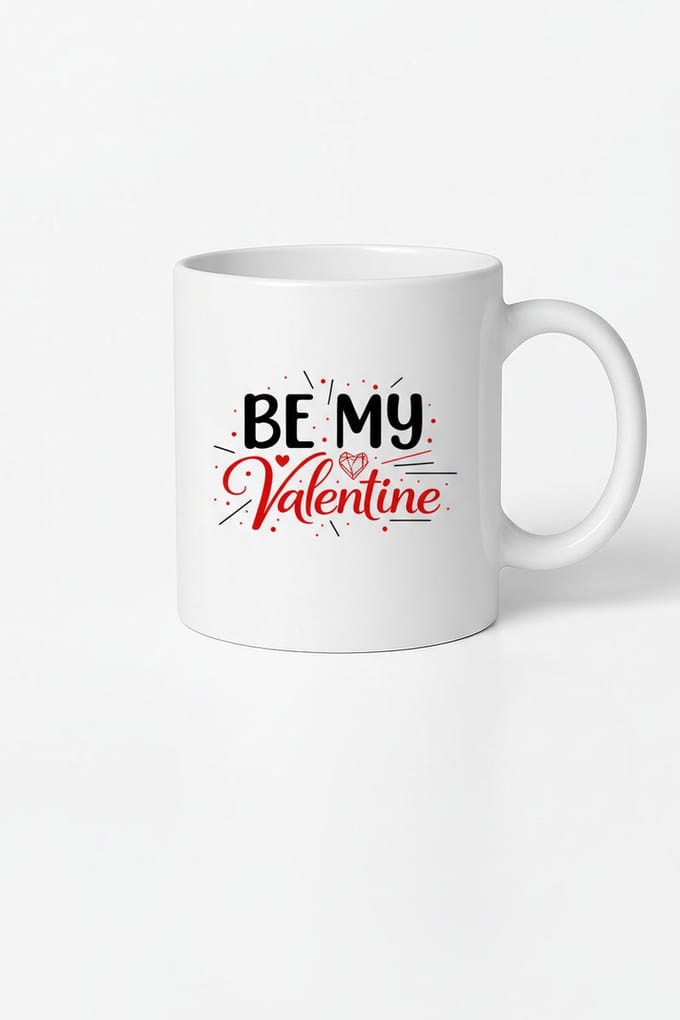 Be My Valentine Mok - Romantisch Valentijn Cadeau voor Liefde - Wit Keramiek Beker