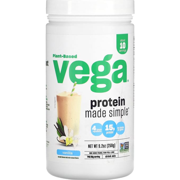 Vega, Protéines Végétales Simplifiées, Saveur Vanille, 9,2 oz (259 g)
