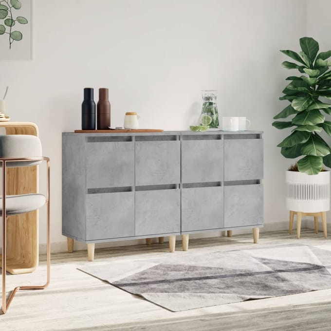 vidaXL - Dressoirs - 2 - st - 60x35x70 - cm - bewerkt - hout - betongrijs