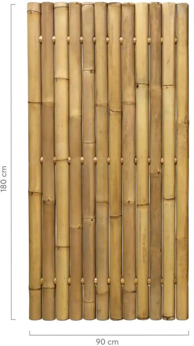 Masters of Bamboo® Bamboe Schutting Giant - 90 x 180 cm - Naturel - Tuinscherm / Bamboe scherm