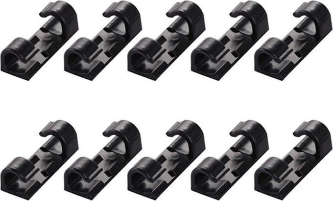 20 Stuks Kabel Clips | Kabel Houder | Zelfklevend | Kabelbinder | Zwart |