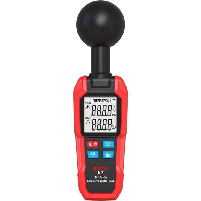 BSIDE Multifunctionele elektrische veld magnetische velddetector K7 draagbare elektromagnetische rood zwarte kleur