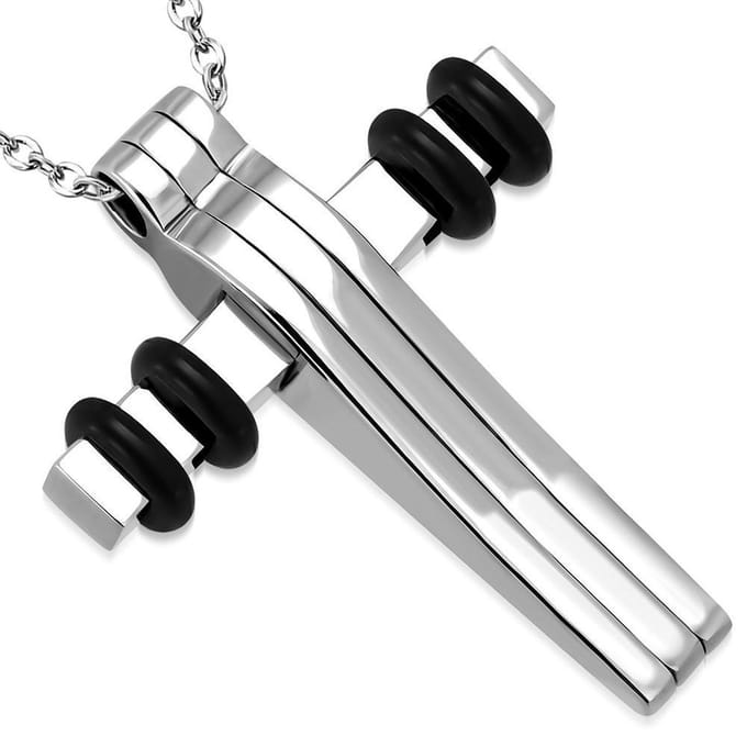 Amanto Ketting Casim - 316L Staal - Kruis - 32x26mm - 50cm
