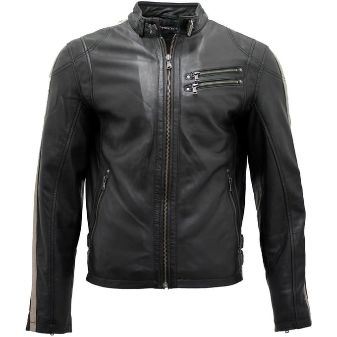 Racer nappa leren bikerjack