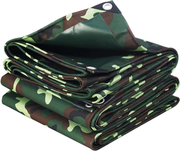 Camouflage Zeil - Waterdicht Dekzeil - Bescherming Buiten - Verdikt Canvas - 1.5 x 2 Meter - Groen