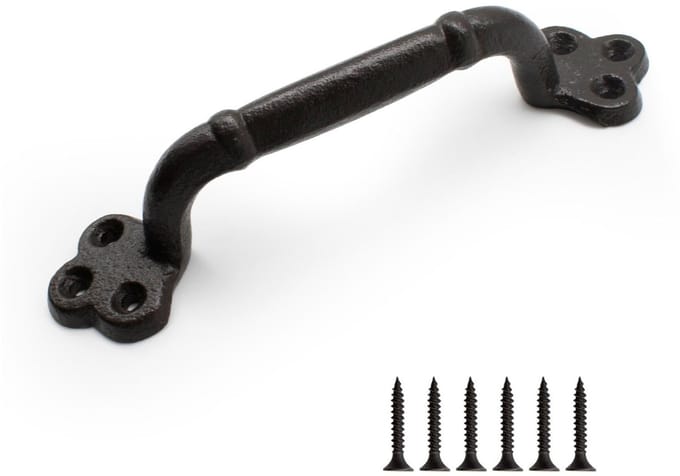 Dailygoods- Deurgreep Antiek - Deurknop - Handgreep - Zwart - Schuifdeur - Robuuste Constructie - 220 mm Lengte