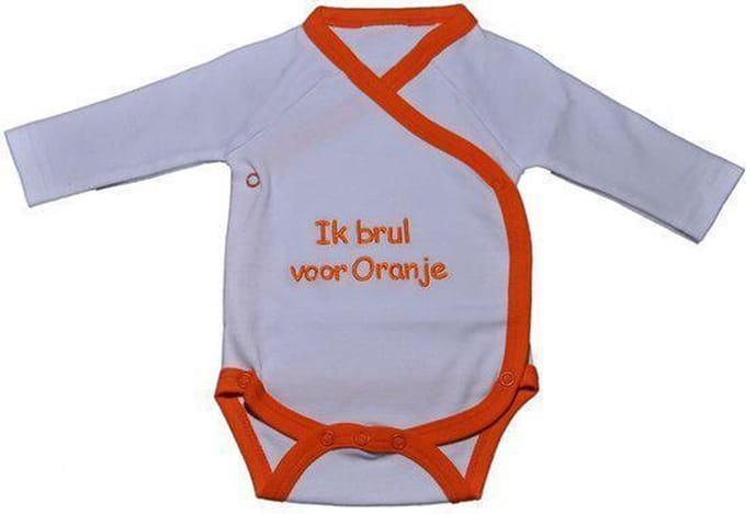 Romper Ik brul voor Oranje - Wit - Maat 0-3 mnd