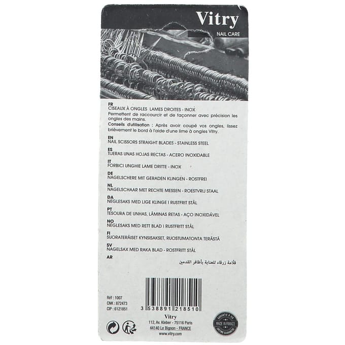 Vitry Classic Nagelschaar Recht Inox 1007 1 Schaar