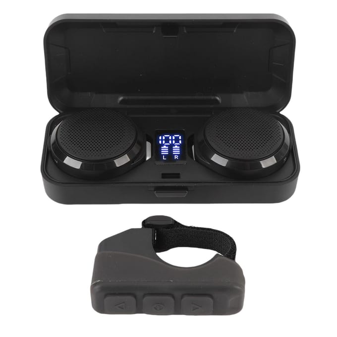 Casque Bluetooth pour moto avec étui de chargement télécommande 50 heures d'autonomie haut-parleur de casque sans fil pour black