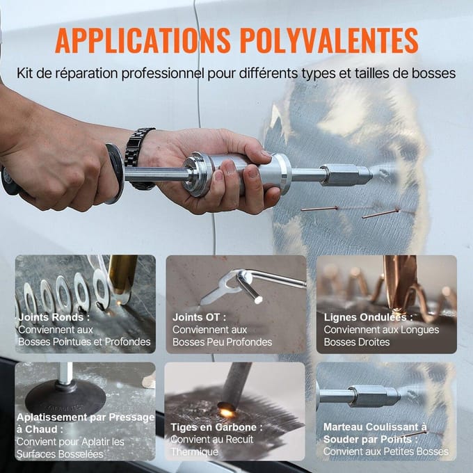 Stud Welder Deuk Reparatie Kit 3 KW Puntlasapparaat Deuktrekker & 6 Lasmodi