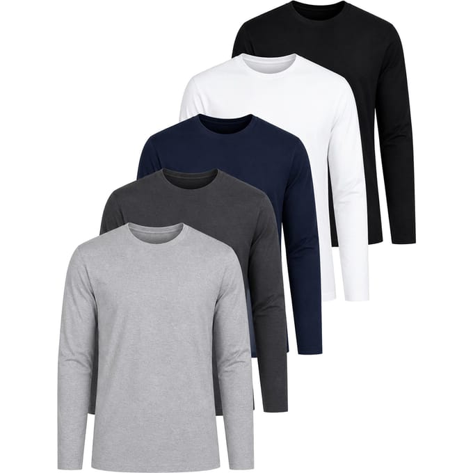 Kruze | T-shirts met lange mouwen voor heren – 5-pack