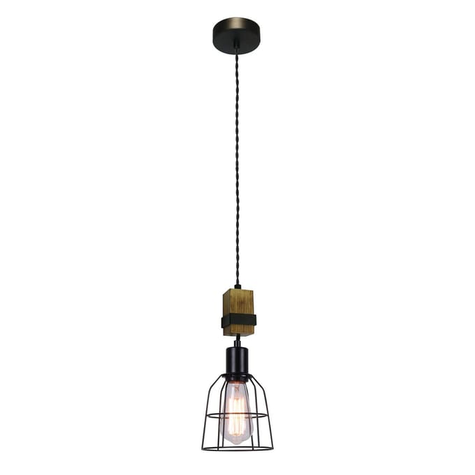 Ponte Hanglamp Zwart E27 - Stijlvol Industrieel Design