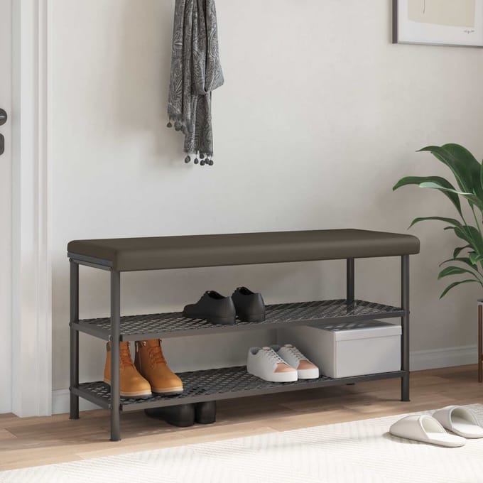 vidaXL - Bankkussen - Kunstleer - Grijs - Diepte - 35 - cm