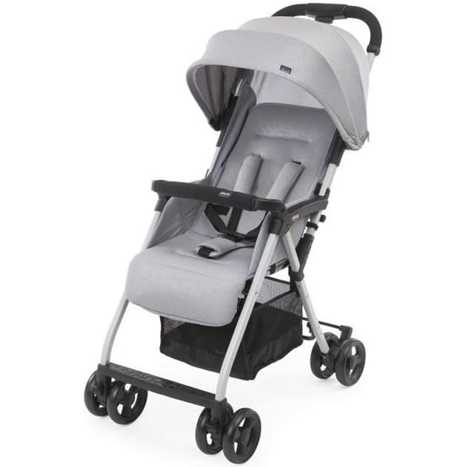 CHICCO Compacte kinderwagen Ohlala 3 - Vanaf de geboorte - Tot 15 kg - Verstelbare rugleuning - Veiligheidsbeugel - Grijs mist