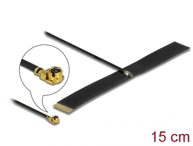 Delock LPWAN Antenna I-PEX Inc., MHF® I plug -0.38 dBi 1.13 15 cm FPC internal self-adhesive