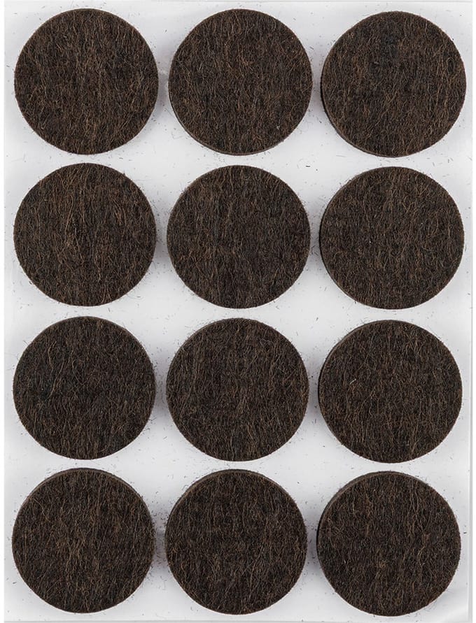 NEO TOOLS Serie - Zelfklevende Vilten Pads - Rond - Donkerbruin - 28mm