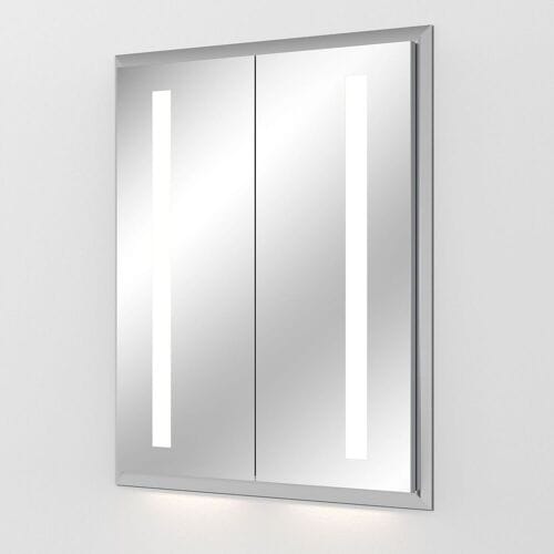 Sanipa Reflection aluminum wall mirror cabinet WILMA 65 with LED lighting AU3016L